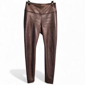 White House Black Market Gray Metallic Silver Runway Leggins Women's Size 8